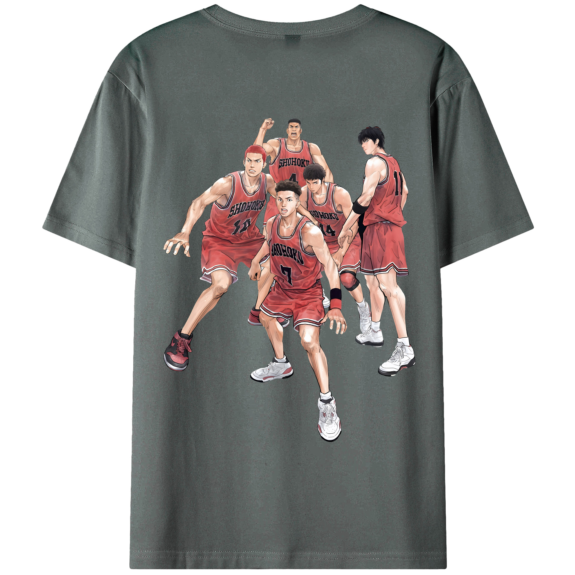 （画像用） SLAM DUNK／スラムダンク 綿100％ メンズ半袖Tシャツ（バックプリント） 通気性